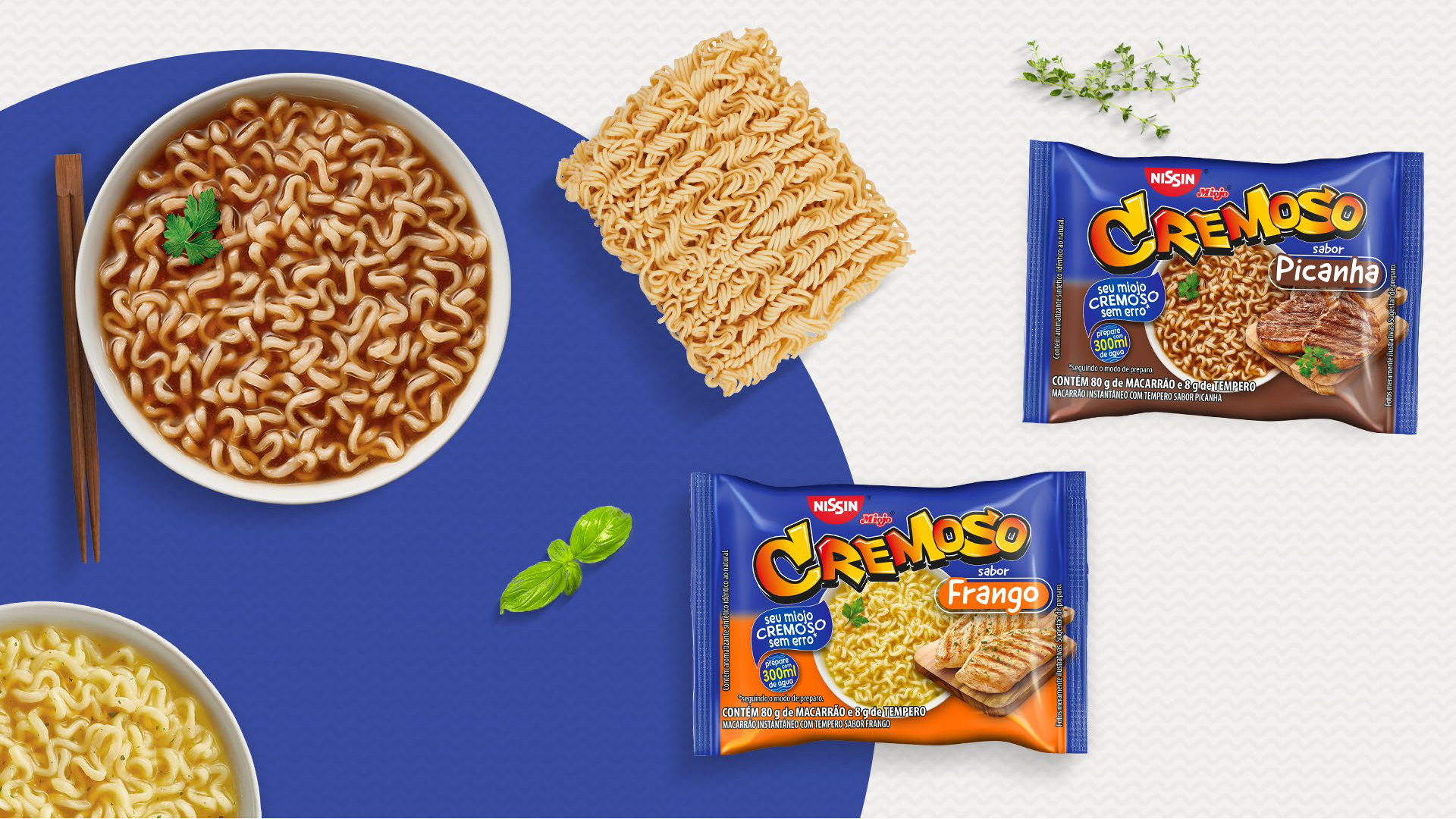Nissin Cremoso — sabores Frango e Picanha