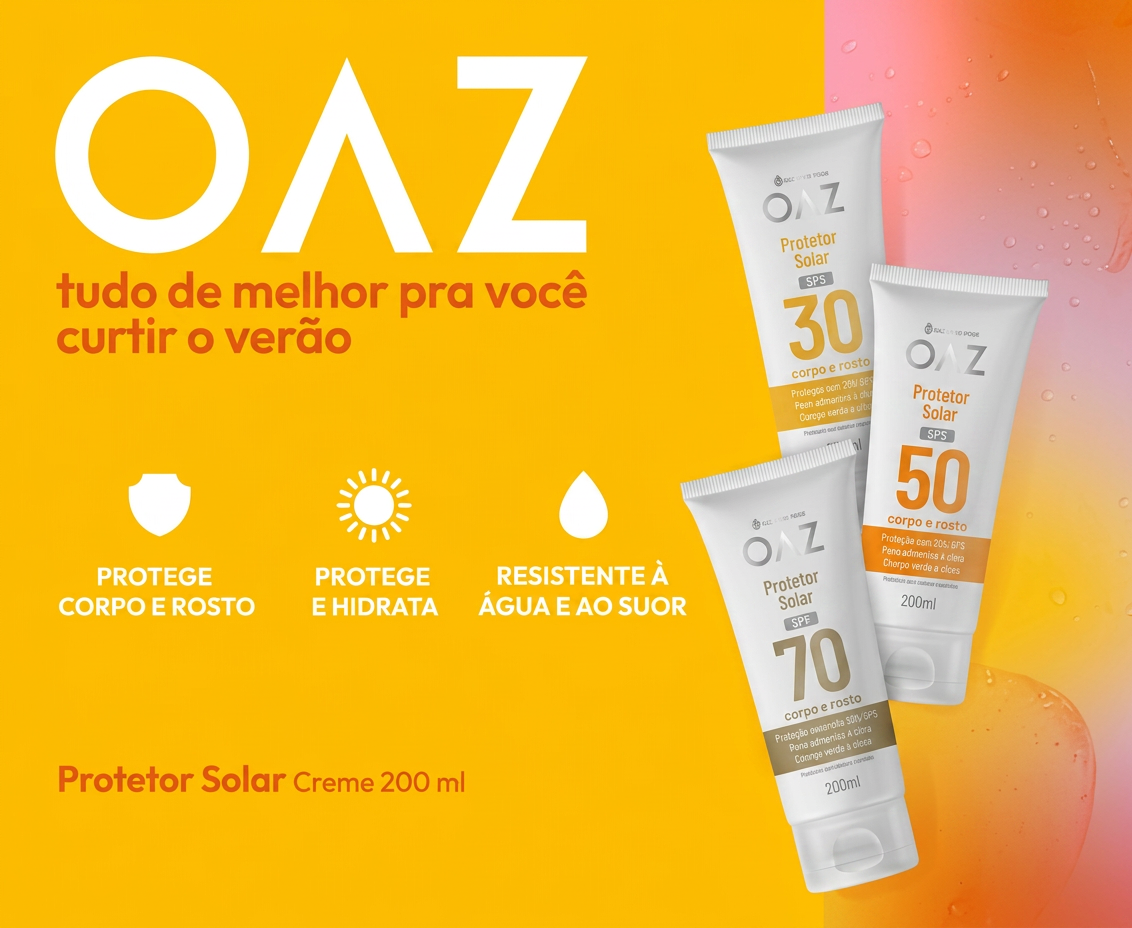 OAZ Protetor Solar — tudo de melhor pra você curtir o verão