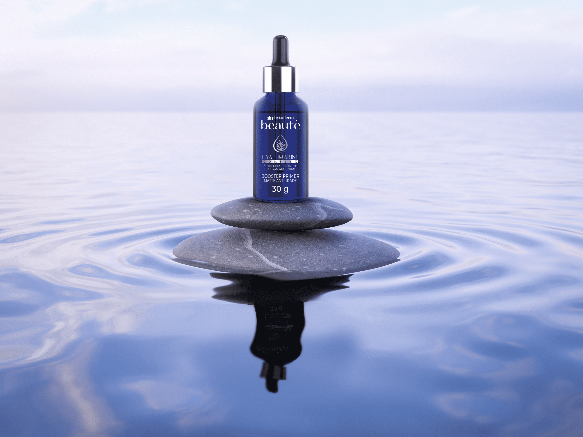 Booster Primer Beauté sobre pedras na água